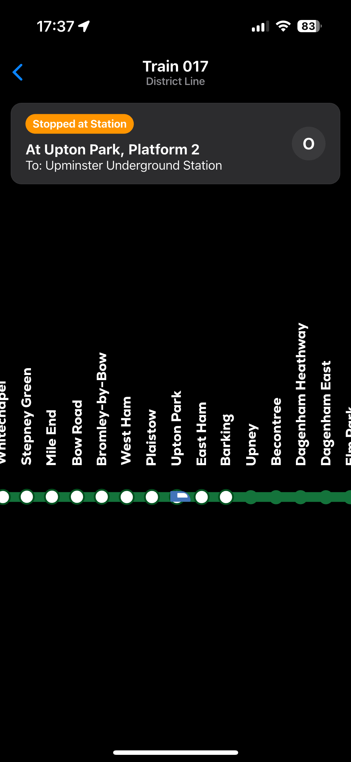 Train on District line