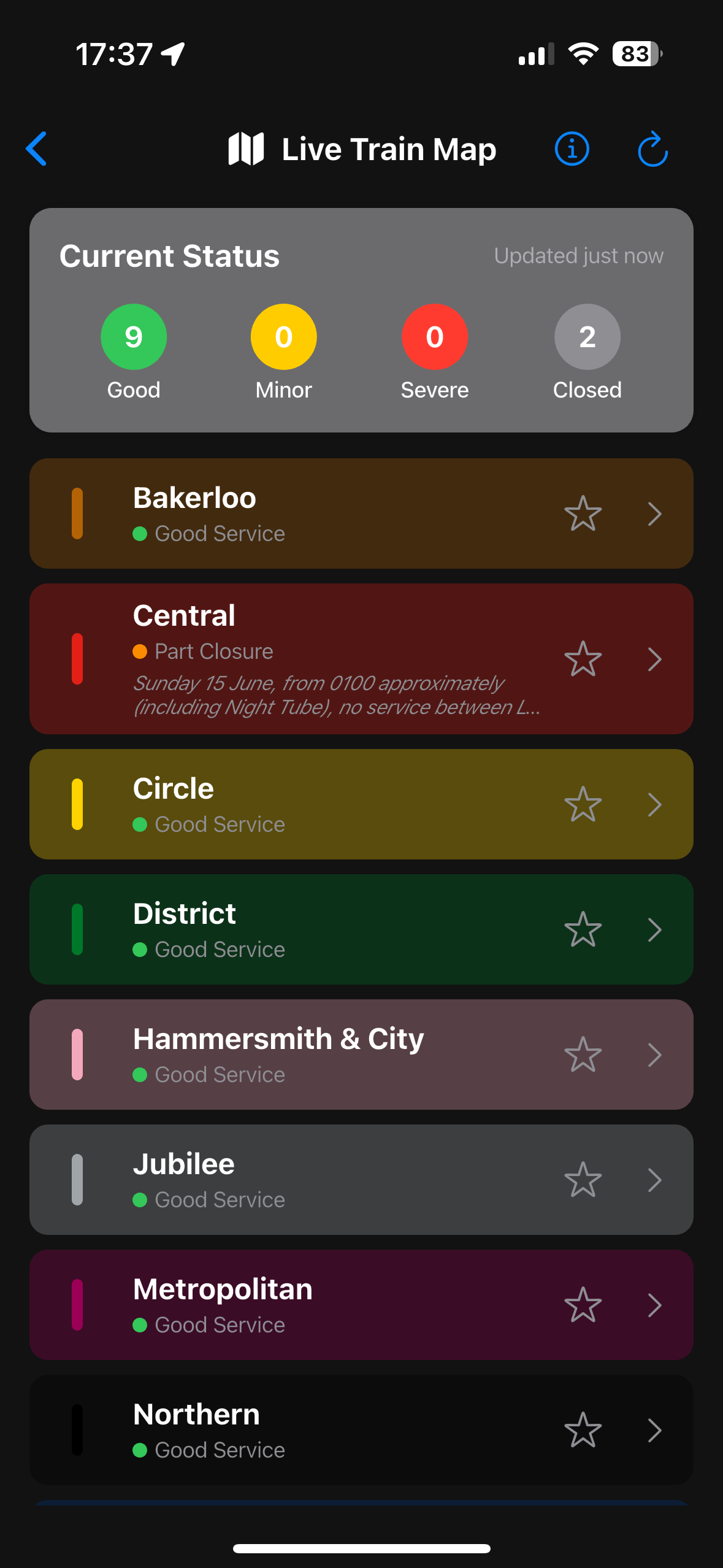 Live train map
